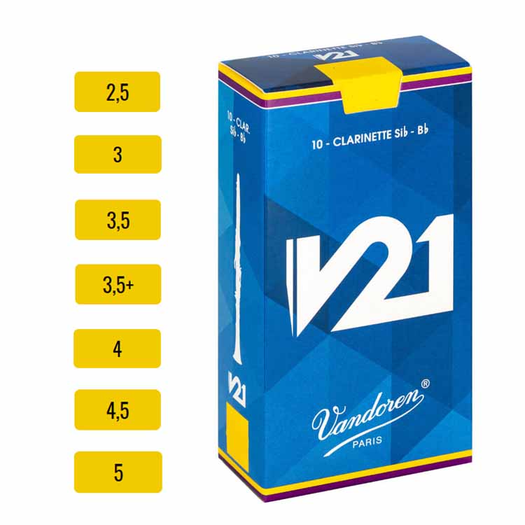 Caja 10 Cañas clarinete Sib V21 Vandoren (2,5)