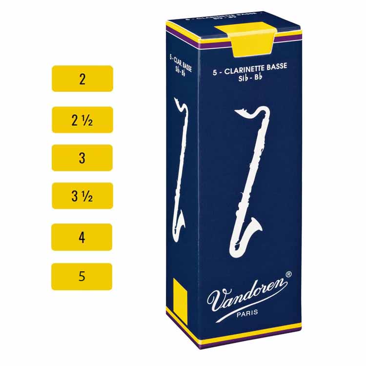 Caja 5 Cañas Clarinete Bajo Tradicional Vandoren (1)