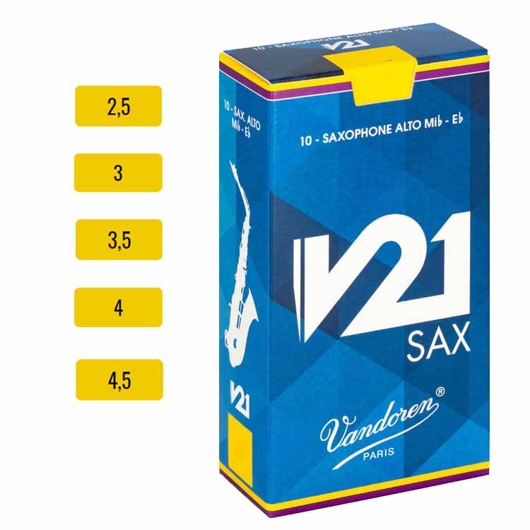 Caja 10 Cañas Saxo Soprano Sib V21 Vandoren (2,5)